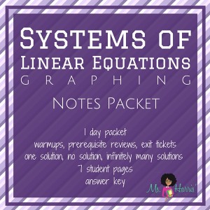Systems of Linear Equations: Graphing | Notes Packet