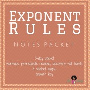 Exponent Rules | Notes Packet