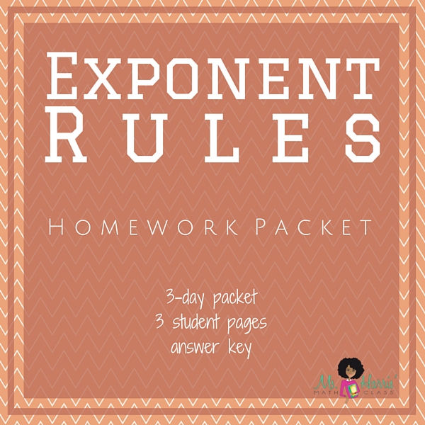 Exponent Rules | Homework Packet