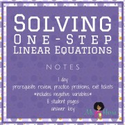 Solving Equations: One-Step | Notes
