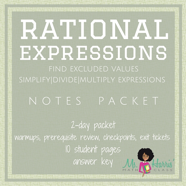 Rational Expressions | Notes Packet